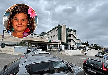 Five-year-old Analía Cortés Castro (round photo) and the Axarquía hospital in Vélez-Málaga (background).