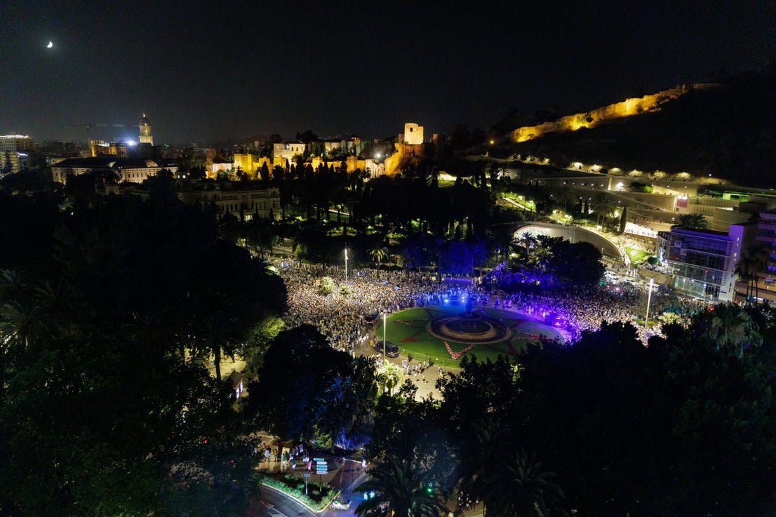 Malaga fans celebrate on promotion night