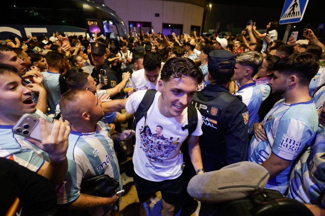 Malaga fans celebrate on promotion night