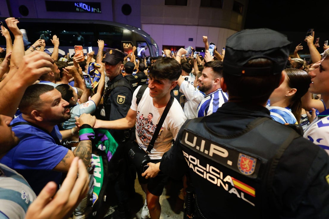 Malaga fans celebrate on promotion night