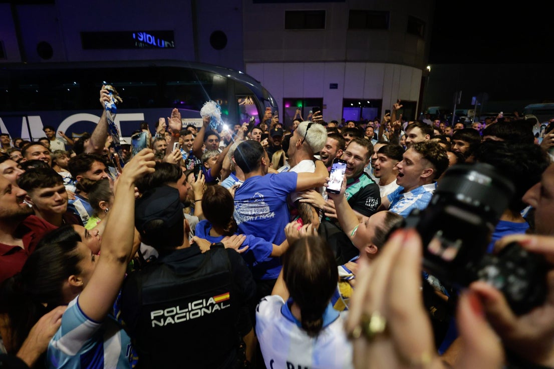 Malaga fans celebrate on promotion night