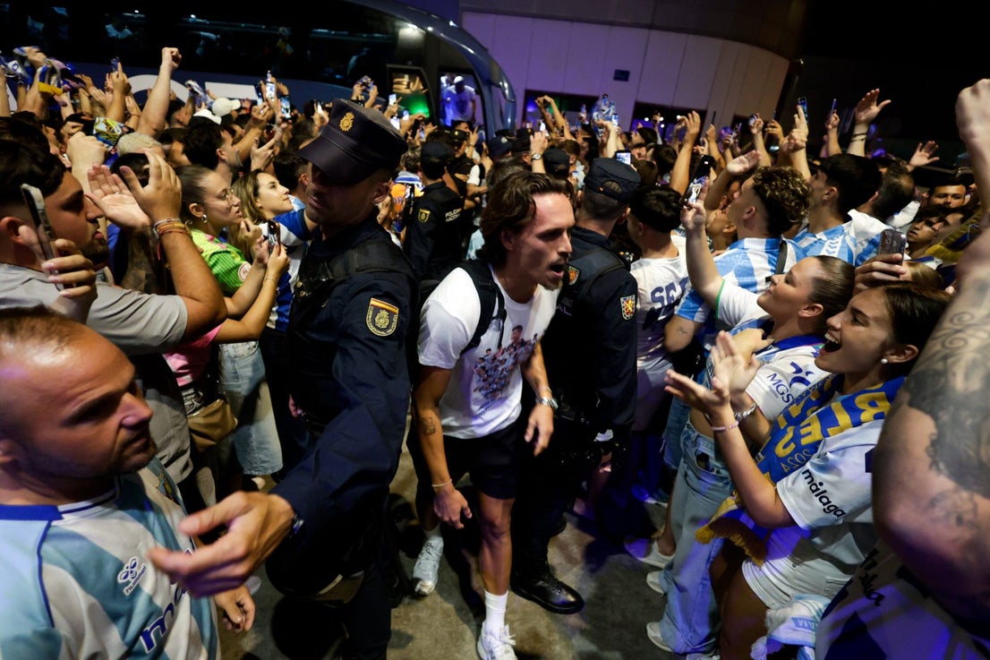 Malaga fans celebrate on promotion night