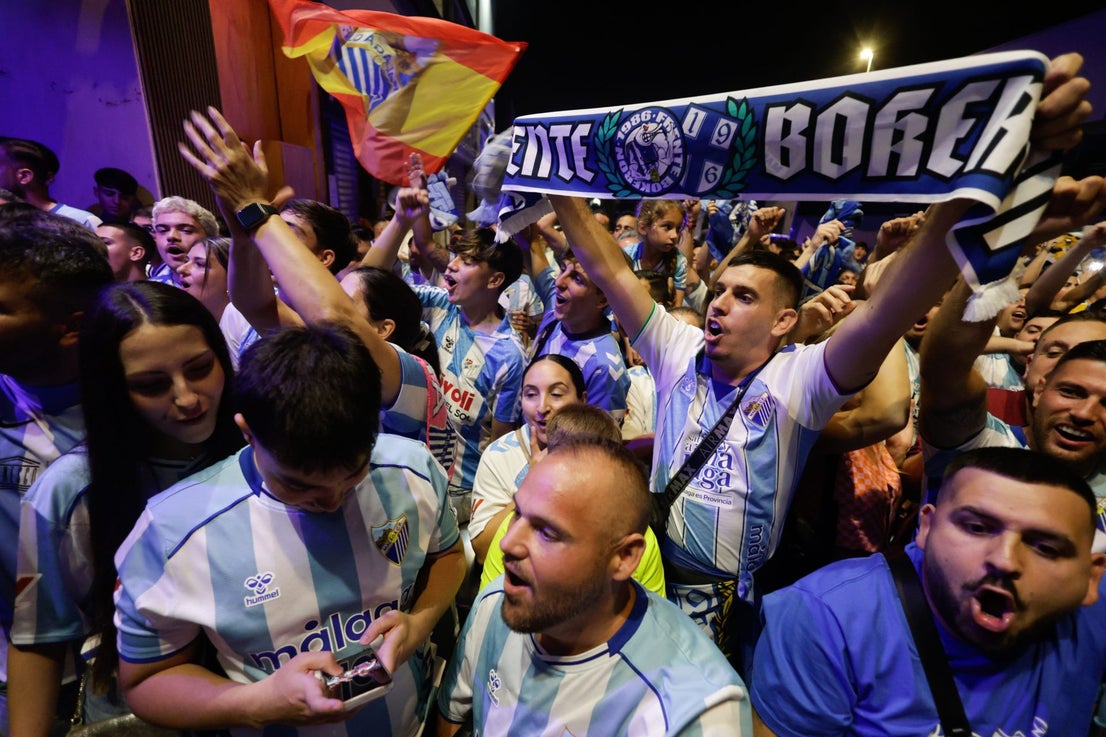 Malaga fans celebrate on promotion night