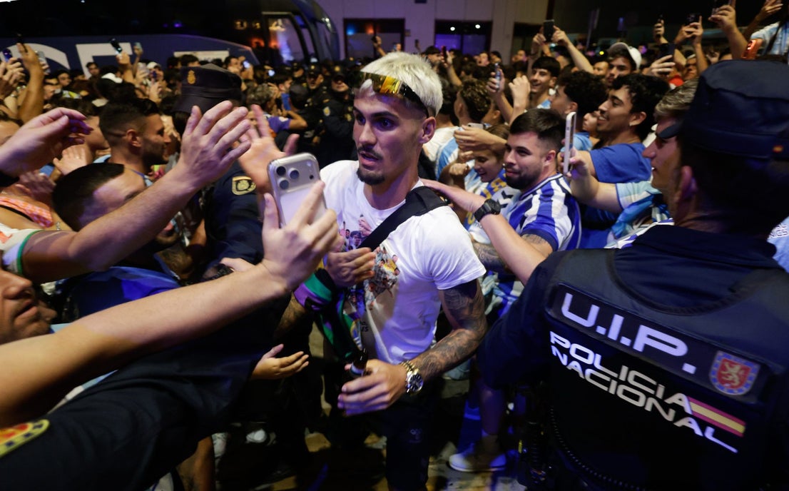 Malaga fans celebrate on promotion night
