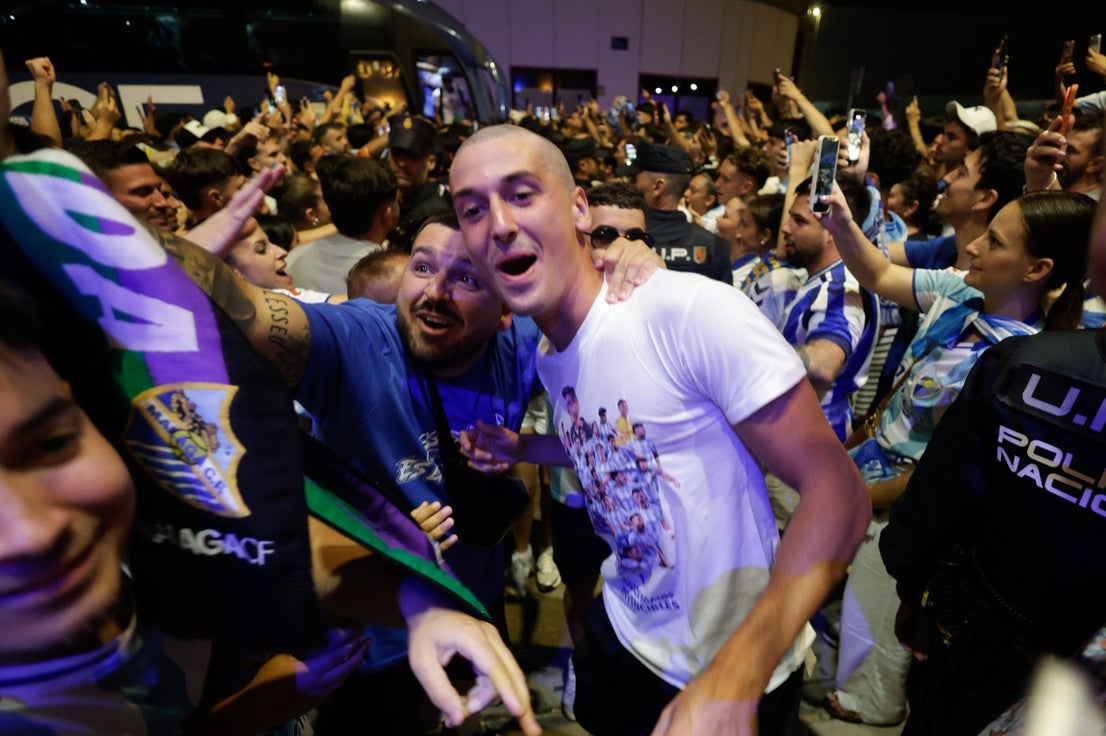 Malaga fans celebrate on promotion night
