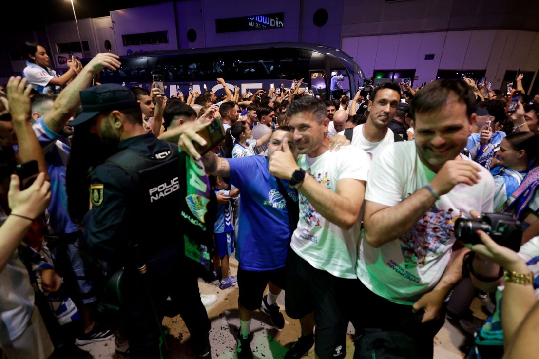 Malaga fans celebrate on promotion night