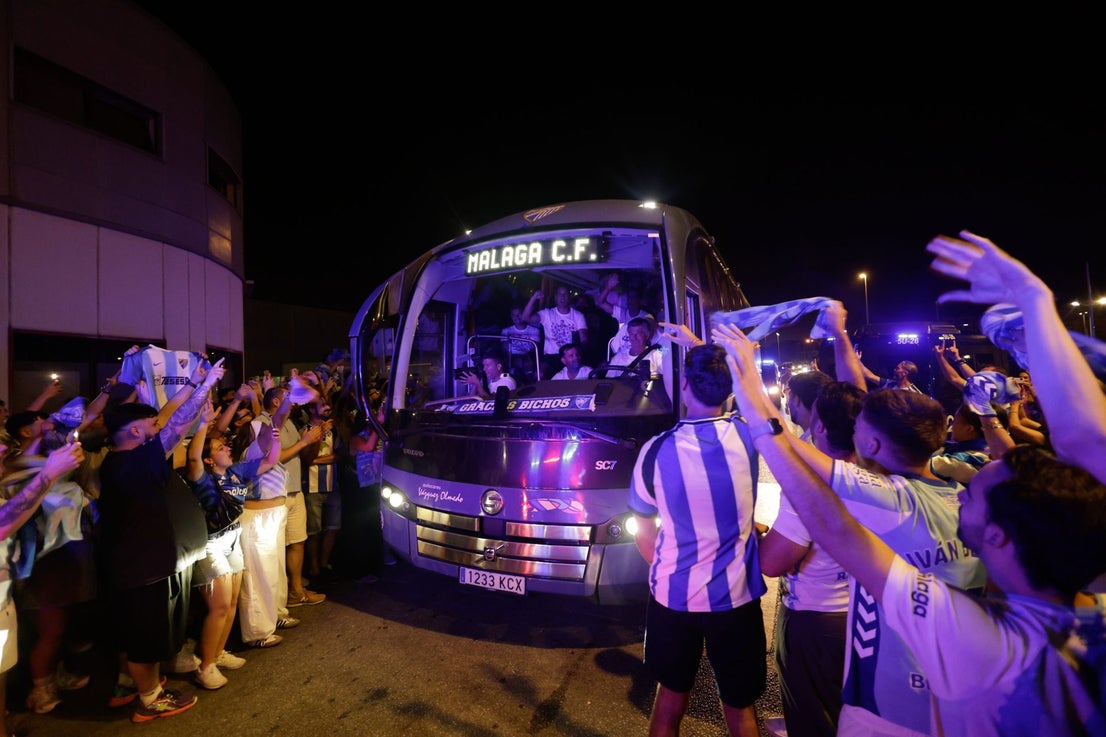 Malaga fans celebrate on promotion night