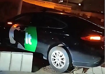 A photo of the stolen vehicle following the crash in Marbella.