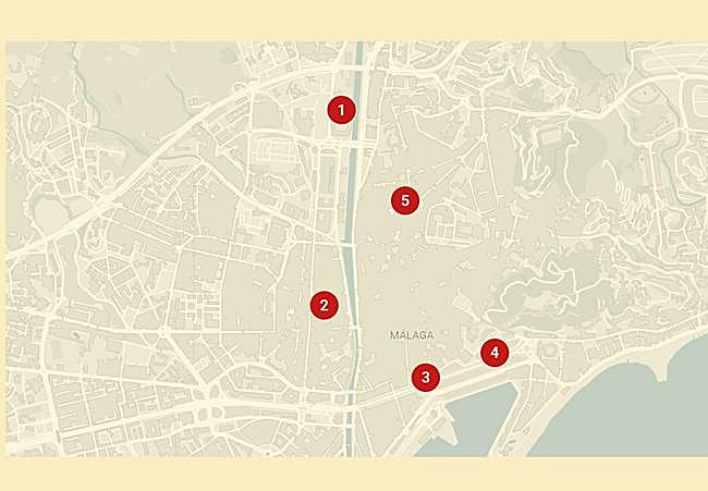 The stops on the open-top parade route.