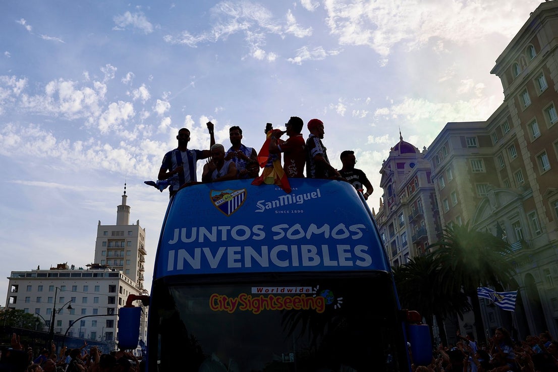 Malaga CF's promotion open-top tour - in pictures