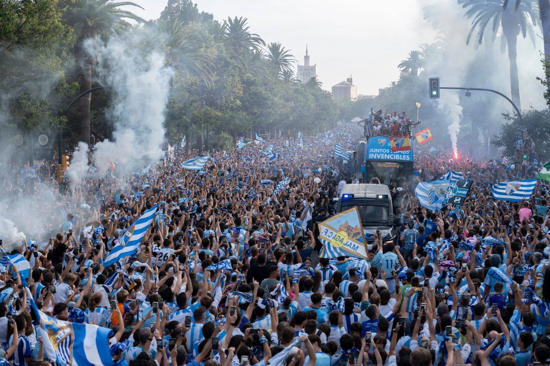 Malaga CF's promotion open-top tour - in pictures