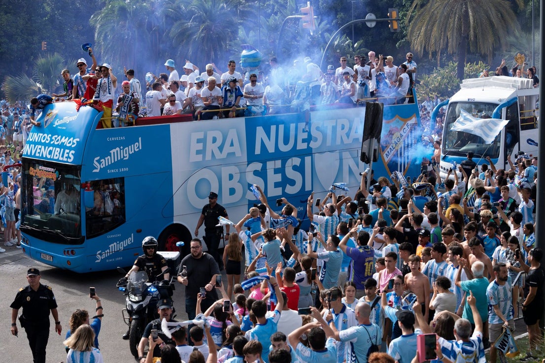 Malaga CF's promotion open-top tour - in pictures