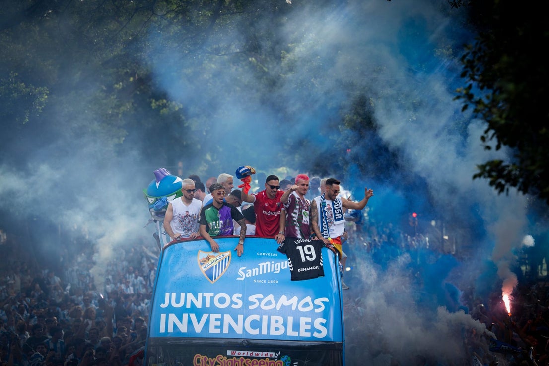 Malaga CF's promotion open-top tour - in pictures