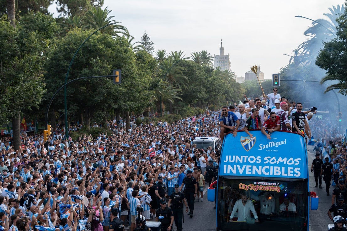 Malaga CF's promotion open-top tour - in pictures