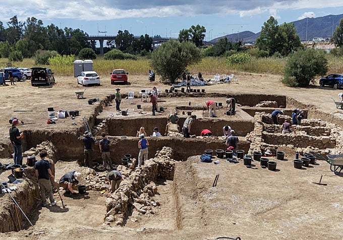 A view of Sector 13, where a large public building has been uncovered and where some of its rooms will be excavated this year.