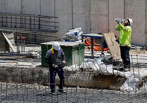 Construction workers in Spain.