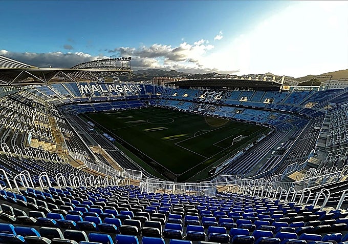 View of La Rosaleda stadium.