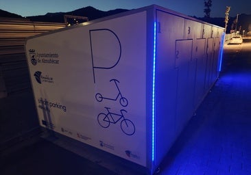 One of the bike and scooter parking modules