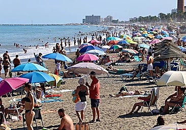 A Malaga city beach at the start of July.
