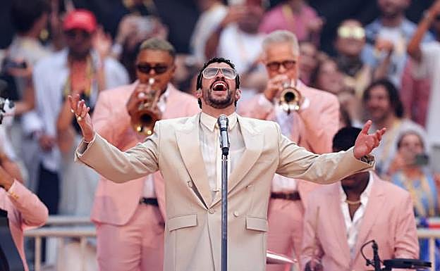 Bad Bunny on stage.