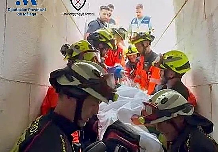 The moment the injured person was evacuated.