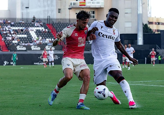 David Larrubia battles for the ball in Ceuta.