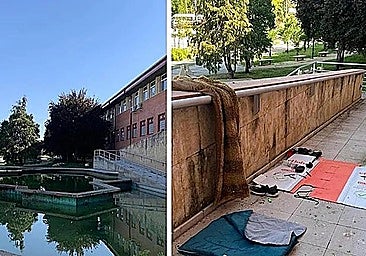 The fountain in Salamanca where the man's body was found.