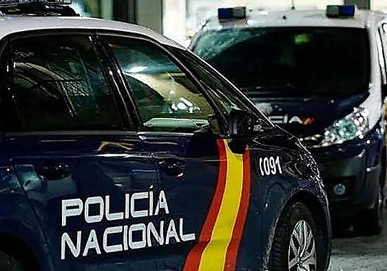 Two National Police vehicles.