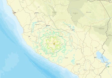 Map showing the epicentre of the earthquake.