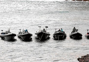 Drug-smuggling speedboats off the Andalusian coast.