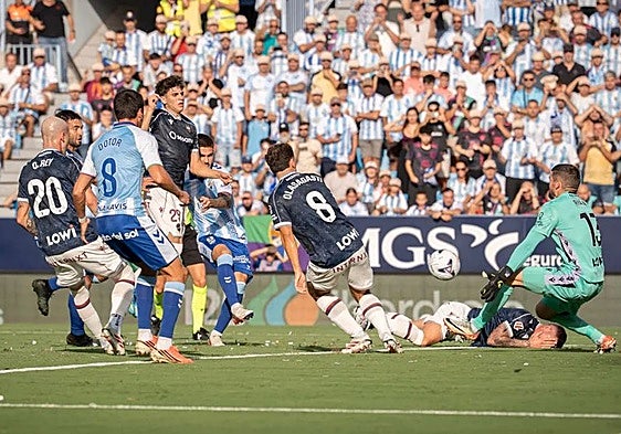 Chupete follows up his missed penalty, but gives away a foul.