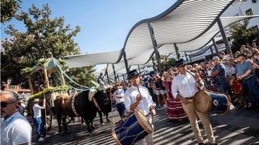 The procession passes through Plaza Costa del Sol.