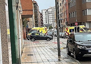 Two ambulances at the scene in Burgos.