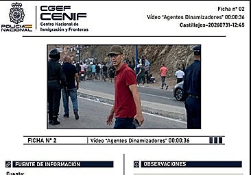 Photo of one of the pages of the report showing a photograph of one of the alleged "facilitators".
