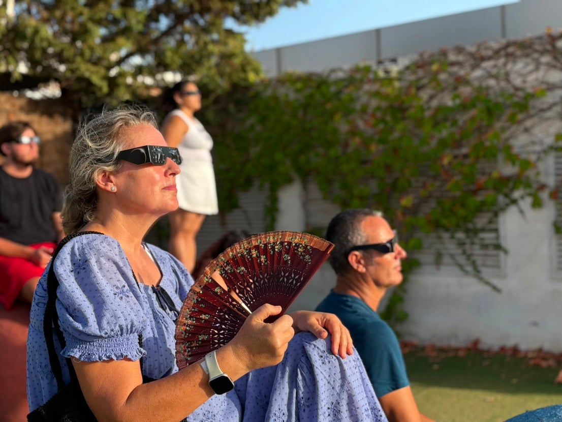 The eclipse, as seen from different viewing points in Malaga province