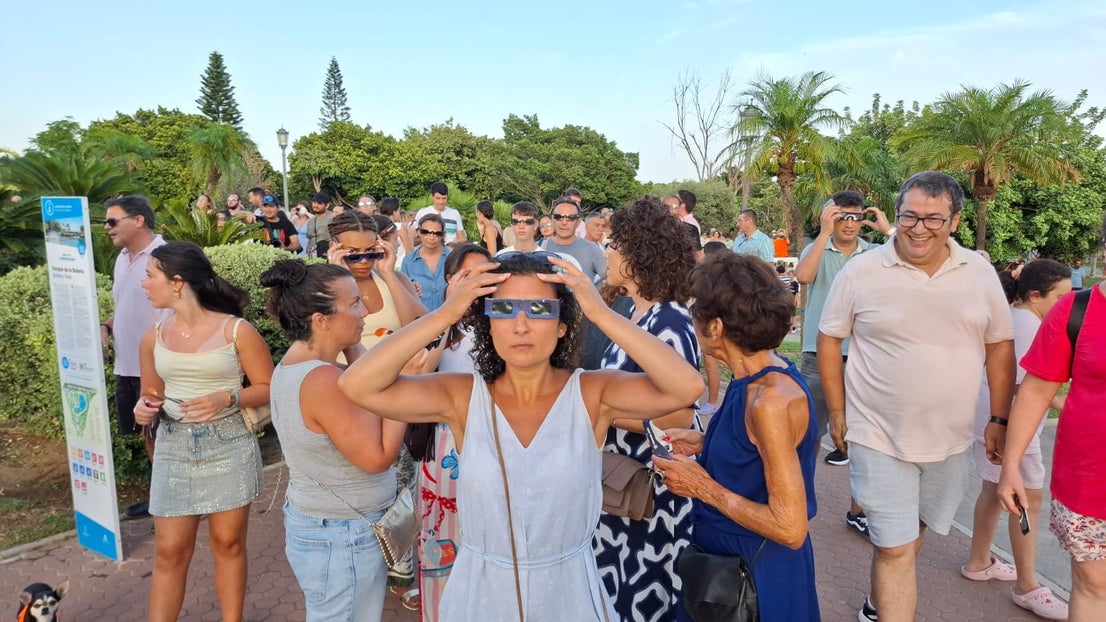 The eclipse, as seen from different viewing points in Malaga province