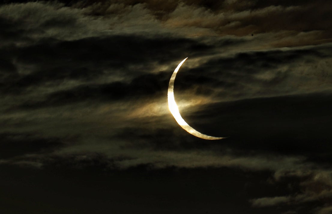 The eclipse, as seen from different viewing points in Malaga province