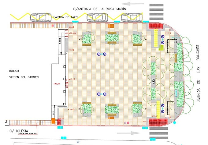 A plan showing the new look of the iconic Los Boliches square.