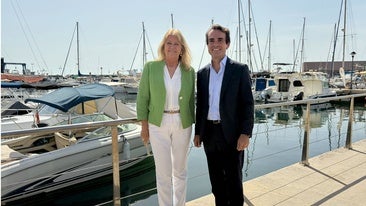 The Mayor of Marbella and the regional minister for public works at the port of La Bajadilla.