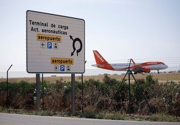 An EasyJet plane at Malaga Airport.