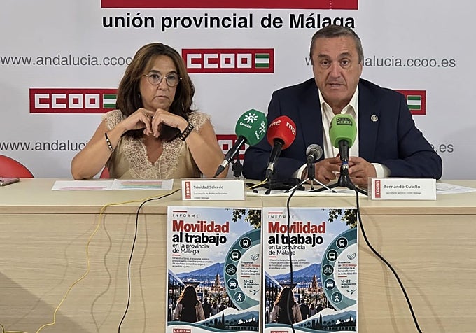 Trinidad Salcedo and Fernando Cubillo during the presentation of the report.