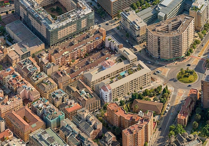 A bird's eye view of the project.