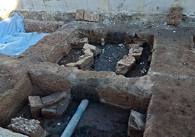 Several of the burial sites found on Hilera Street.