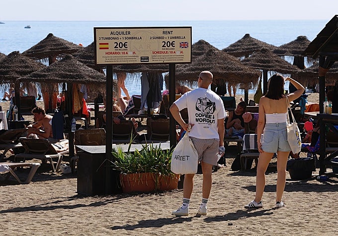 The business of selling sun loungers and parasols continues.
