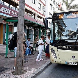 A bus linking Rincón de la Victoria with Malaga city's El Palo district.
