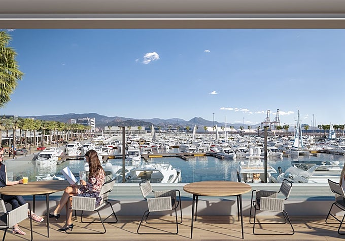Visualisation of the view from the shopping and leisure area.