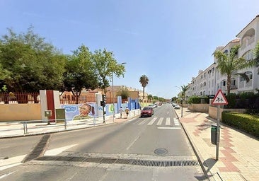 The scene of the road accident, in Torremolinos.