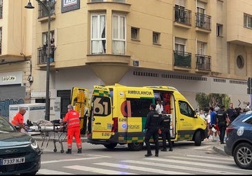 Paramedics are evacuating the injured person.
