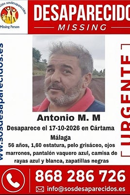 Search is under way for 56-year-old Cártama resident who has been missing since Saturday