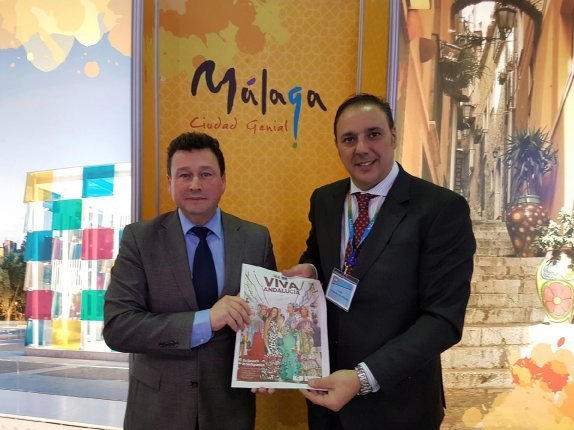 Molina (l) with the head of Malaga tourist board, Javier Hernández 